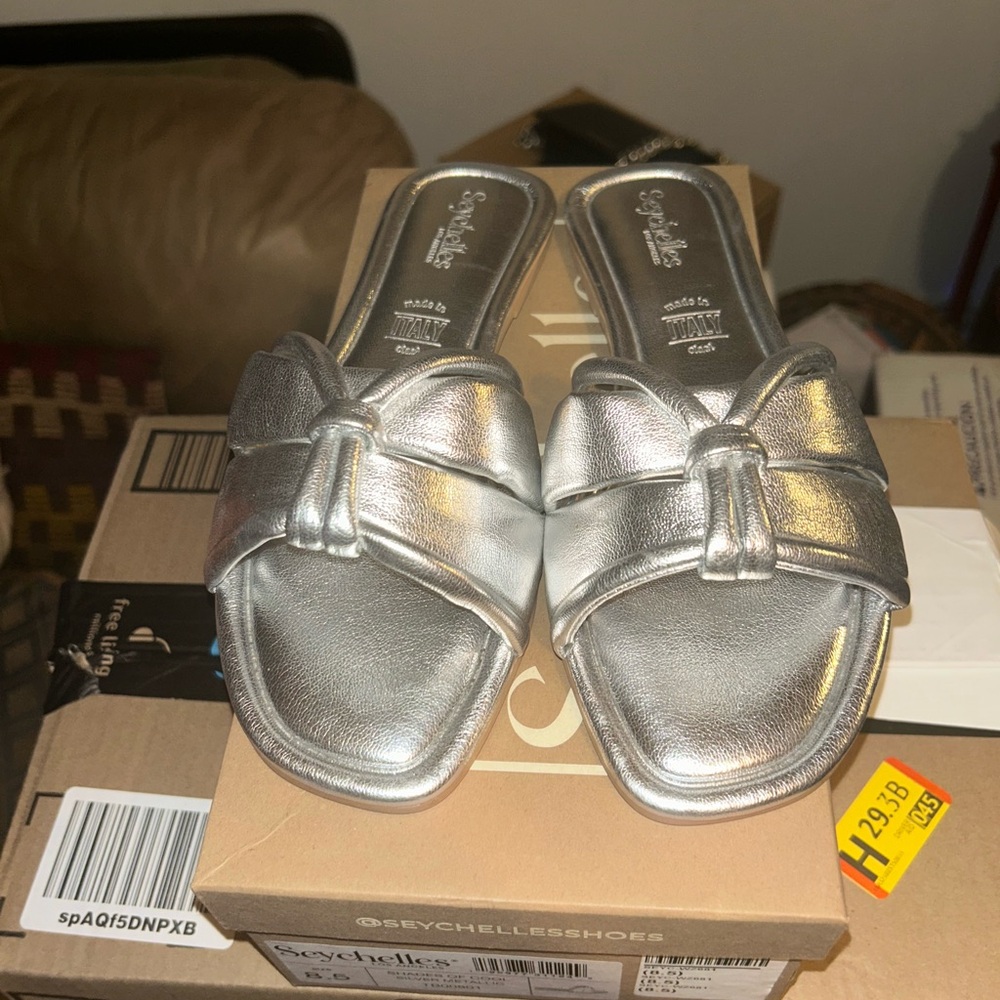 Seychelles Metallic Silver Sandals